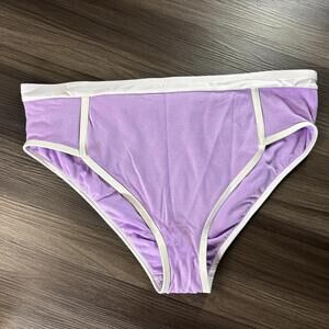 Kona Sol Terry Cloth Bikini Swim Bottom Plus Size 2X Purple Lavender NWOT